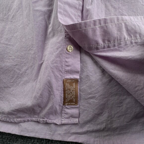 Gitman Bros Button Up Shirt Long Sleeve Men Pink Check 15 34 USA Made Cotton - Picture 12 of 16